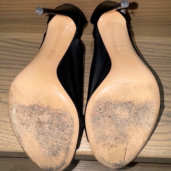 VINTAGE CALF SKIN CASADI Black Twist Open Toe Heeled Sandal - Picture 5 of 5